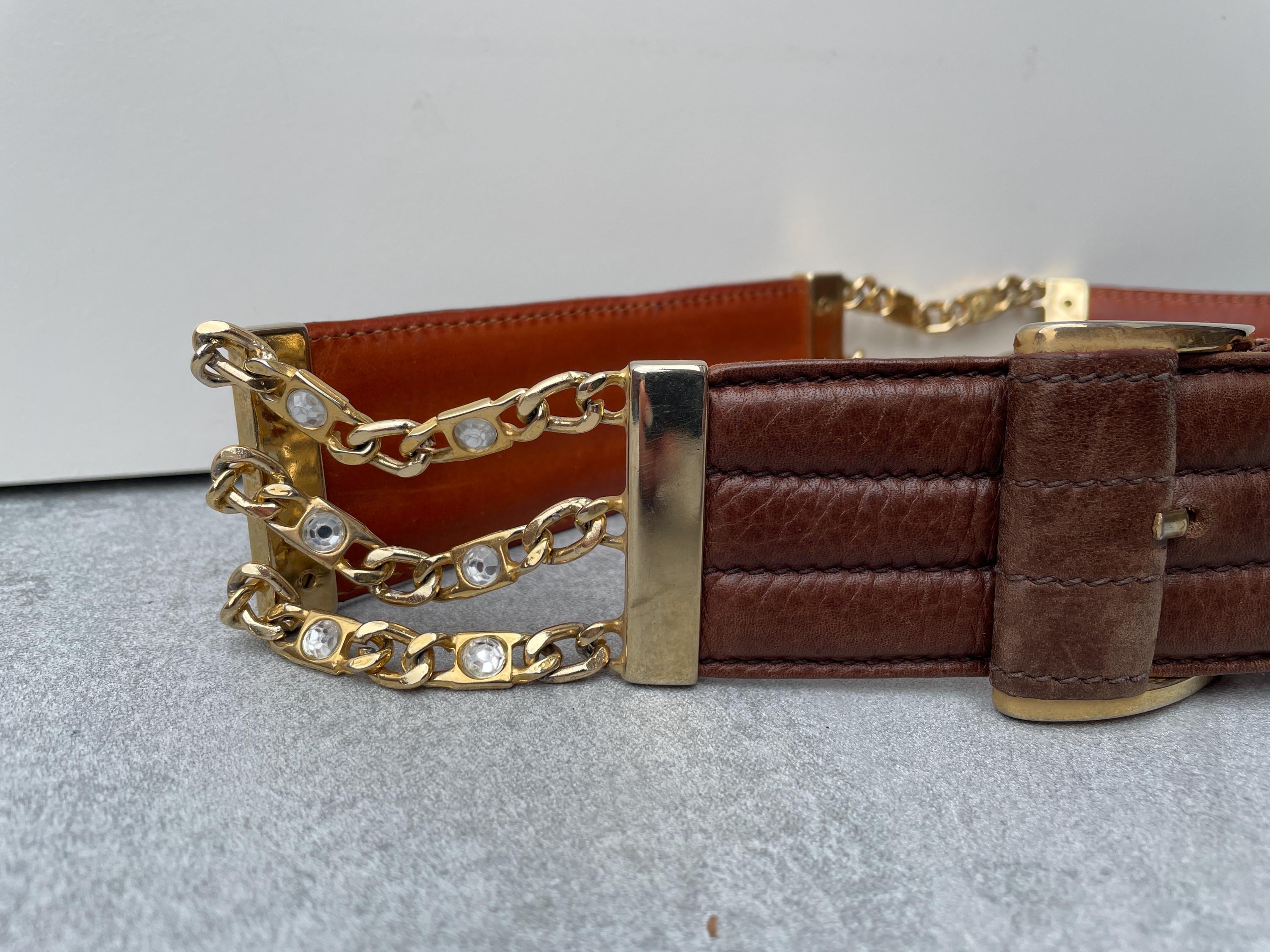 Les Copains Vintage Belt Vintage Les Copains Belt, Silver Line, No. 3, Luxury Belt  main image 2