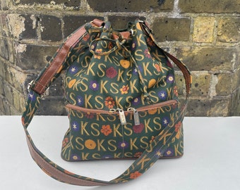 Sac Bandoulière Ken Scott Original Vintage - Motif Fleurs, Diamètre 10,5 Pouces, Occasion
