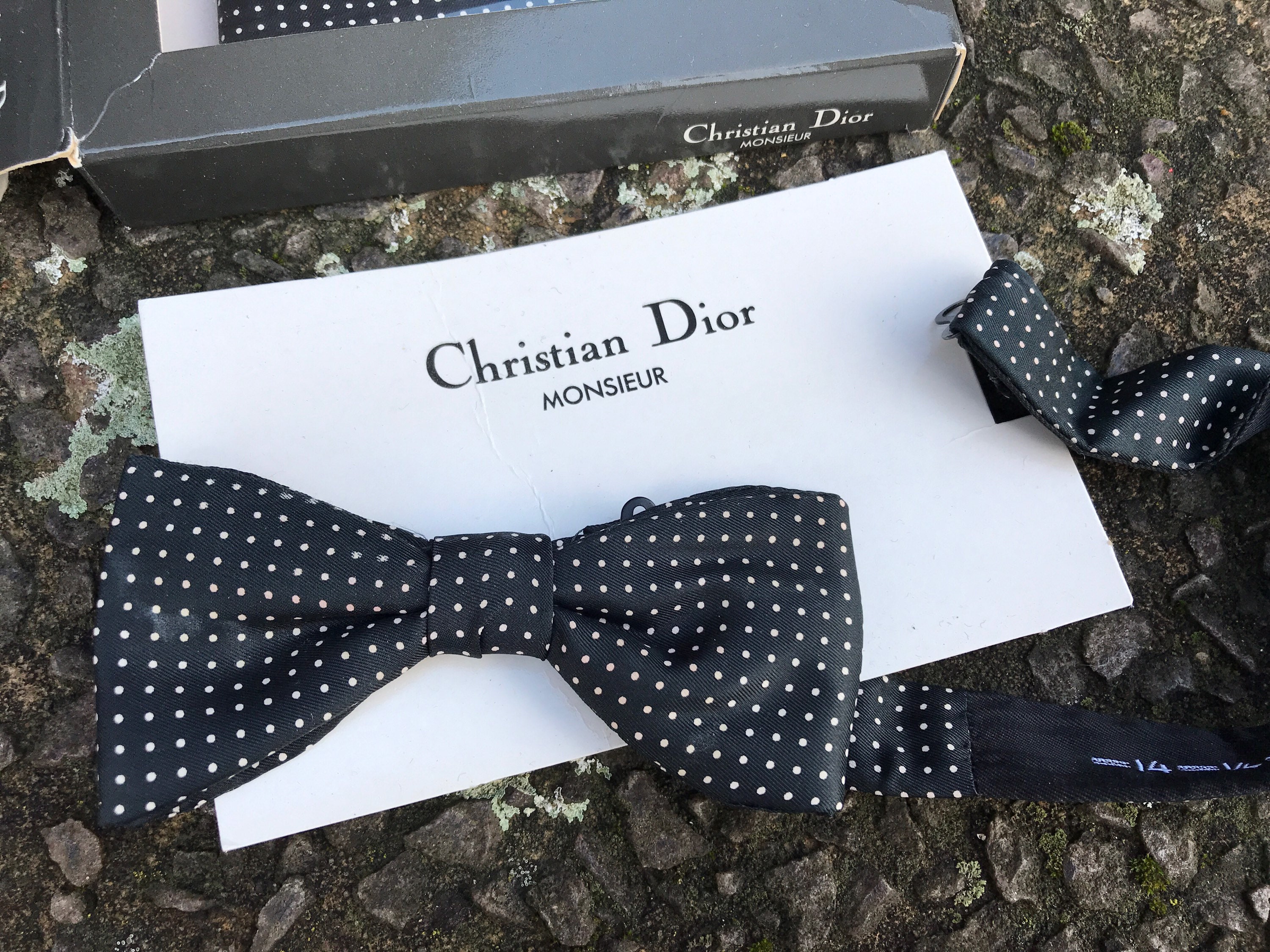 Christian Dior Monsieur Silk Bow Tie and Pocket Square Gift 