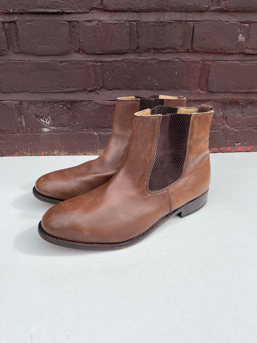 Samuel Windsor Brown Leather Chelsea Boots 9 1/2 - Etsy UK