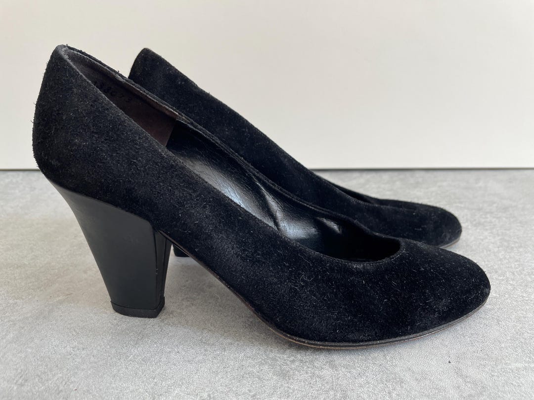 Sandales Vintage Charles Jourdan - Talons 10cm Cuir Noir - Taille 38 - Neuf Sans Emballage