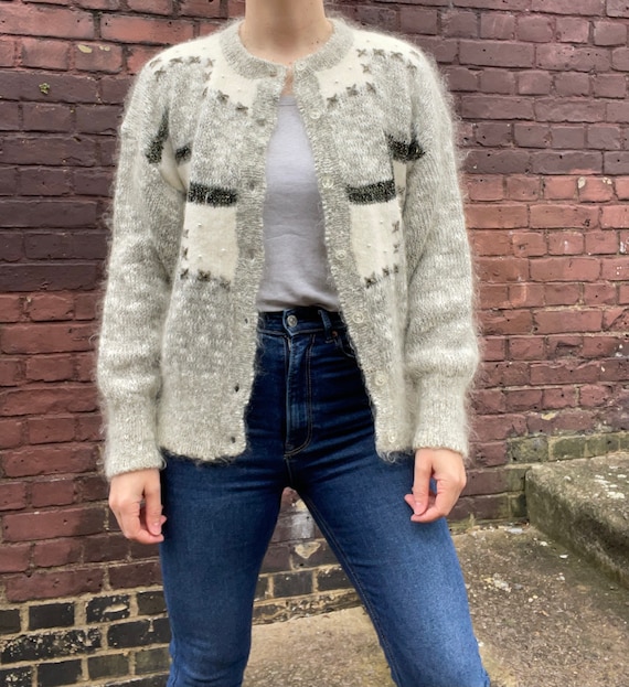 Fluffy Mohair 80s Cardigan - image 4
