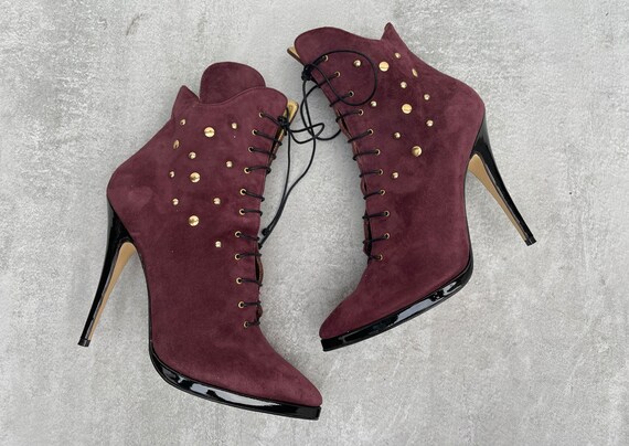 Dark shop purple booties