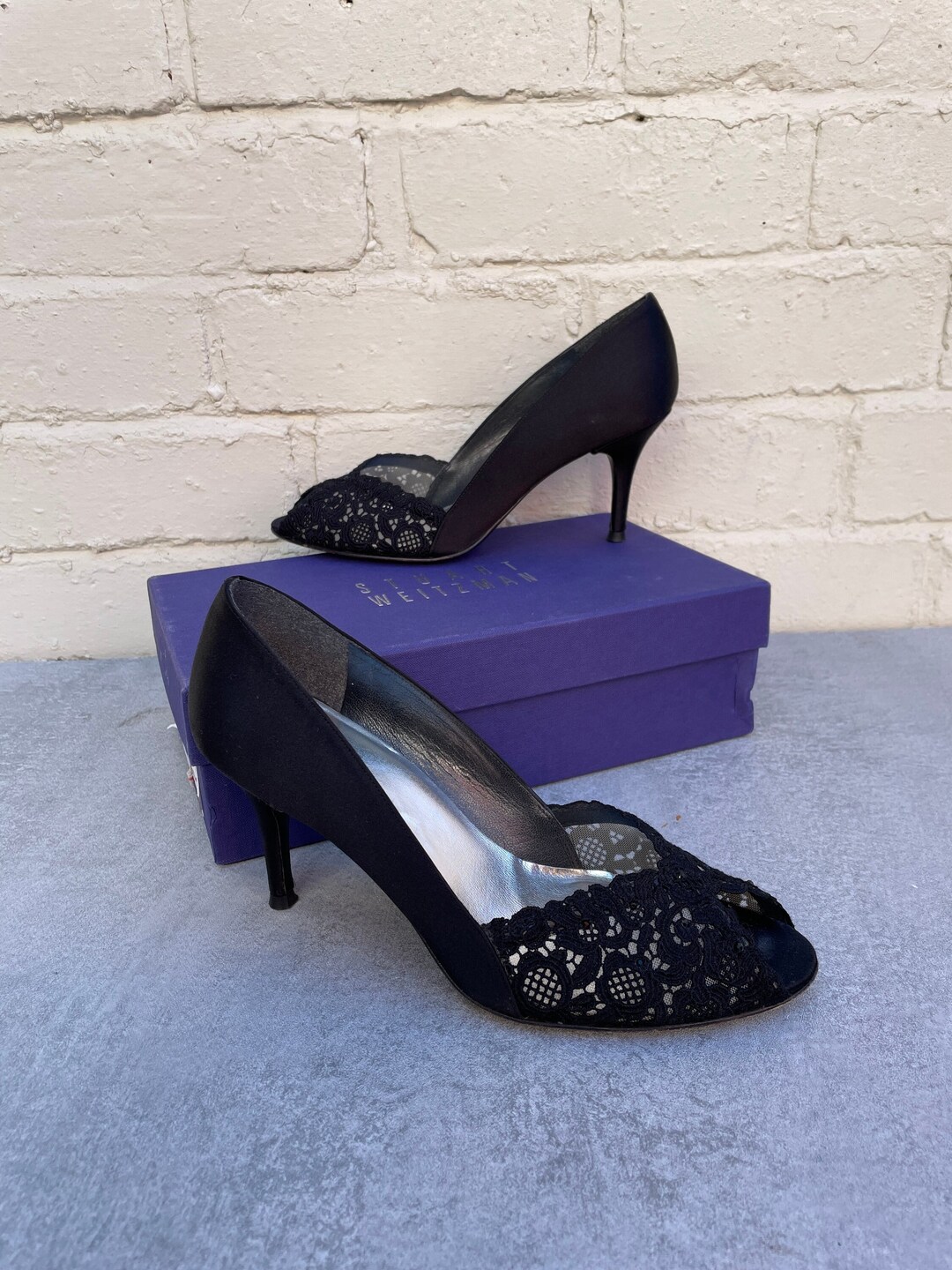 Stuart Weitzman for Satin Evening Shoes Size UK 7.5 Etsy