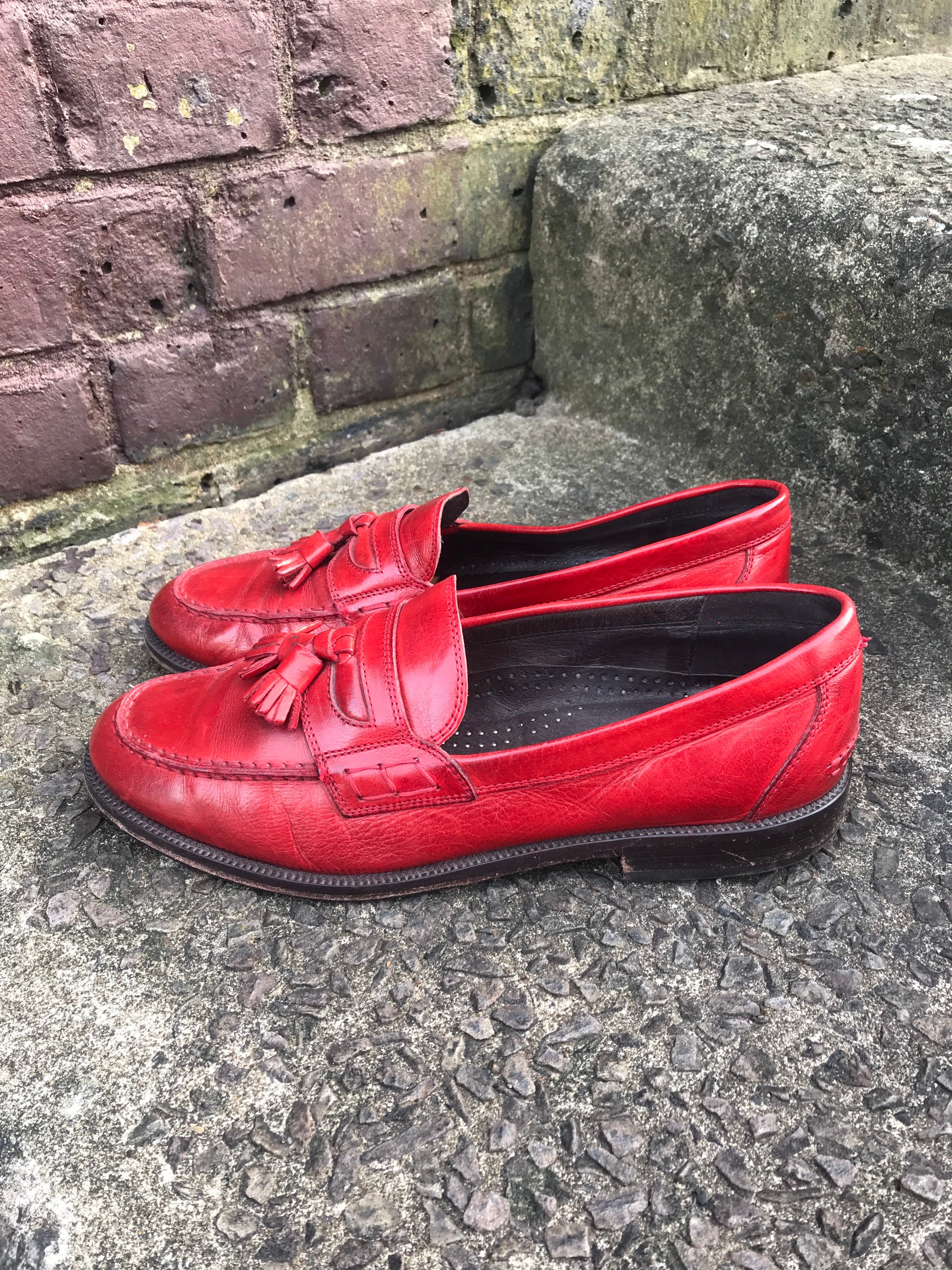Red tassel loafers mens sale