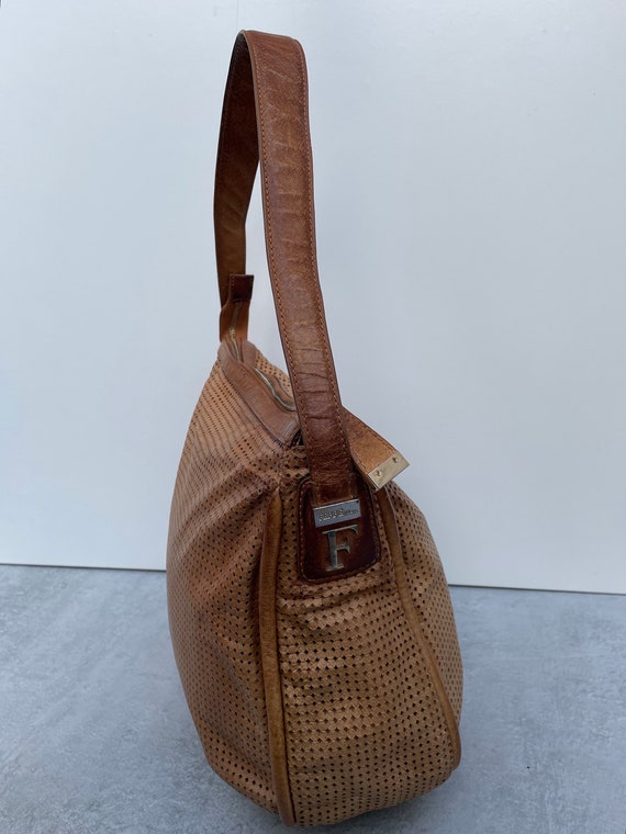Gianfranco Ferre Perforated Leather Shoulder Bag - image 10