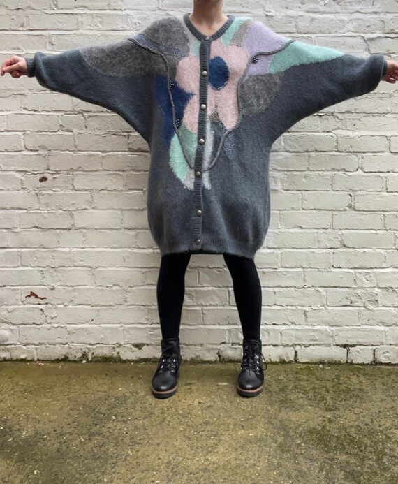 XL Grey Mohair Oversized Long Cardigan UK Size 16-18 - Etsy Canada