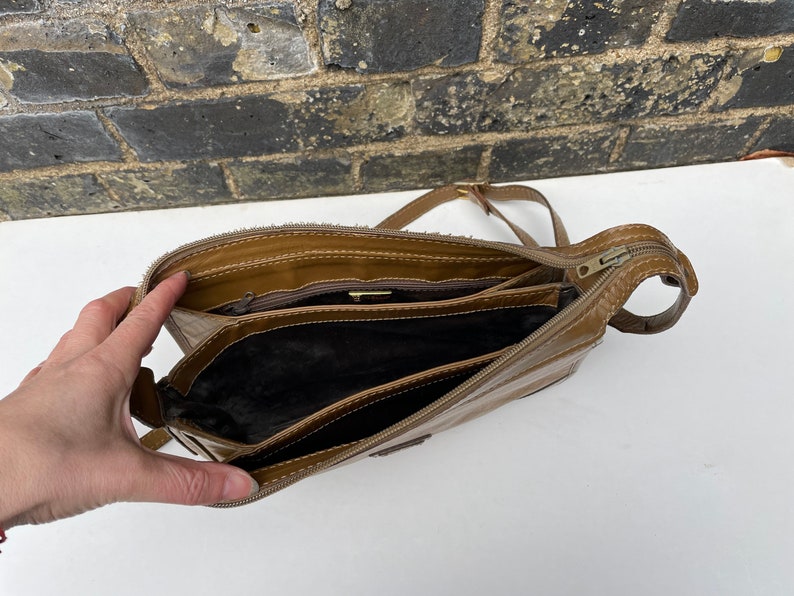 Italian Two Tone Leather Cross Body Bag