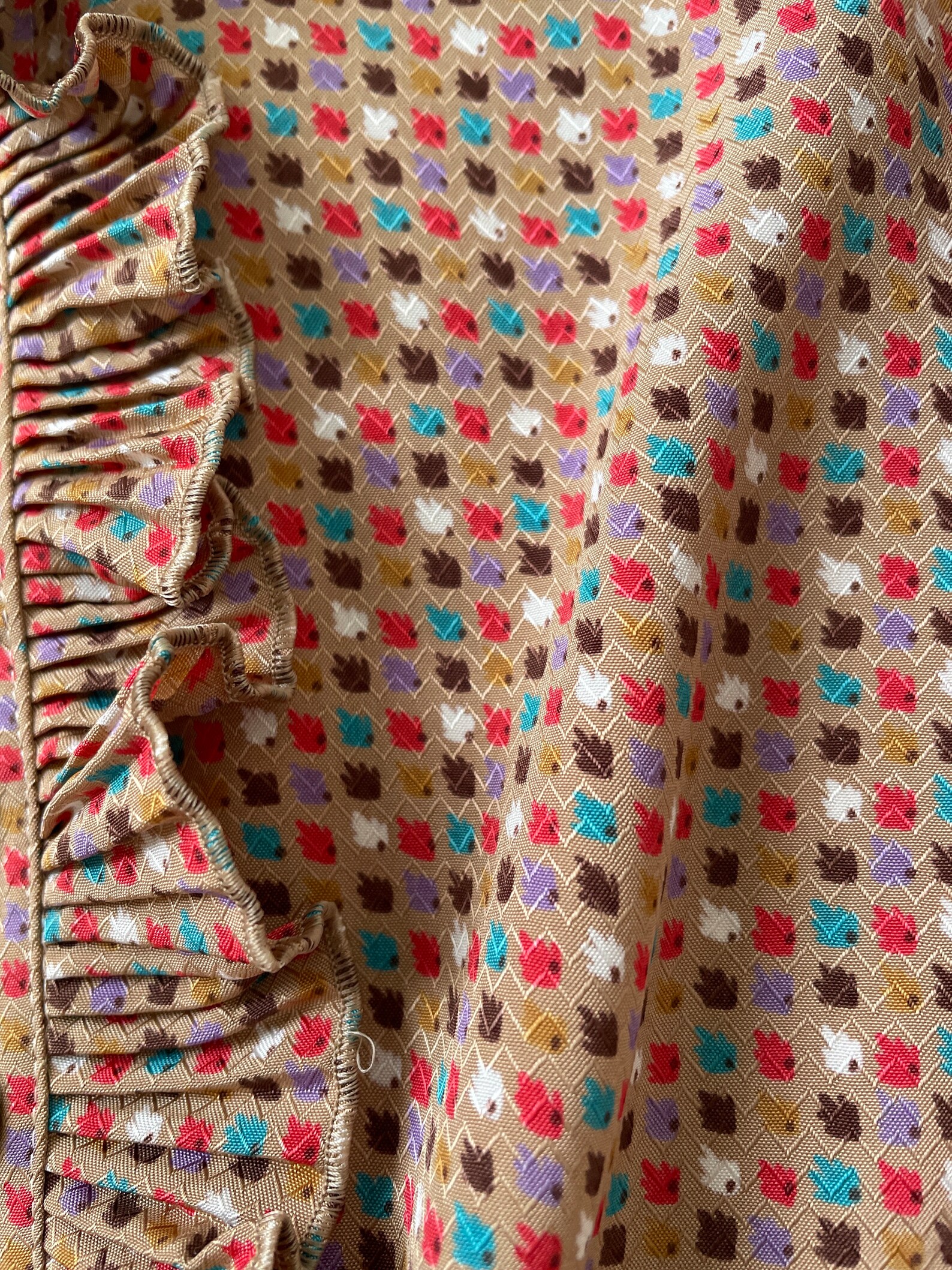 Japanese Ruffle Pattern Japanese Ruffle Bib Front Ditsy Print Vintage Tea Dress UK Size 8 - Etsy