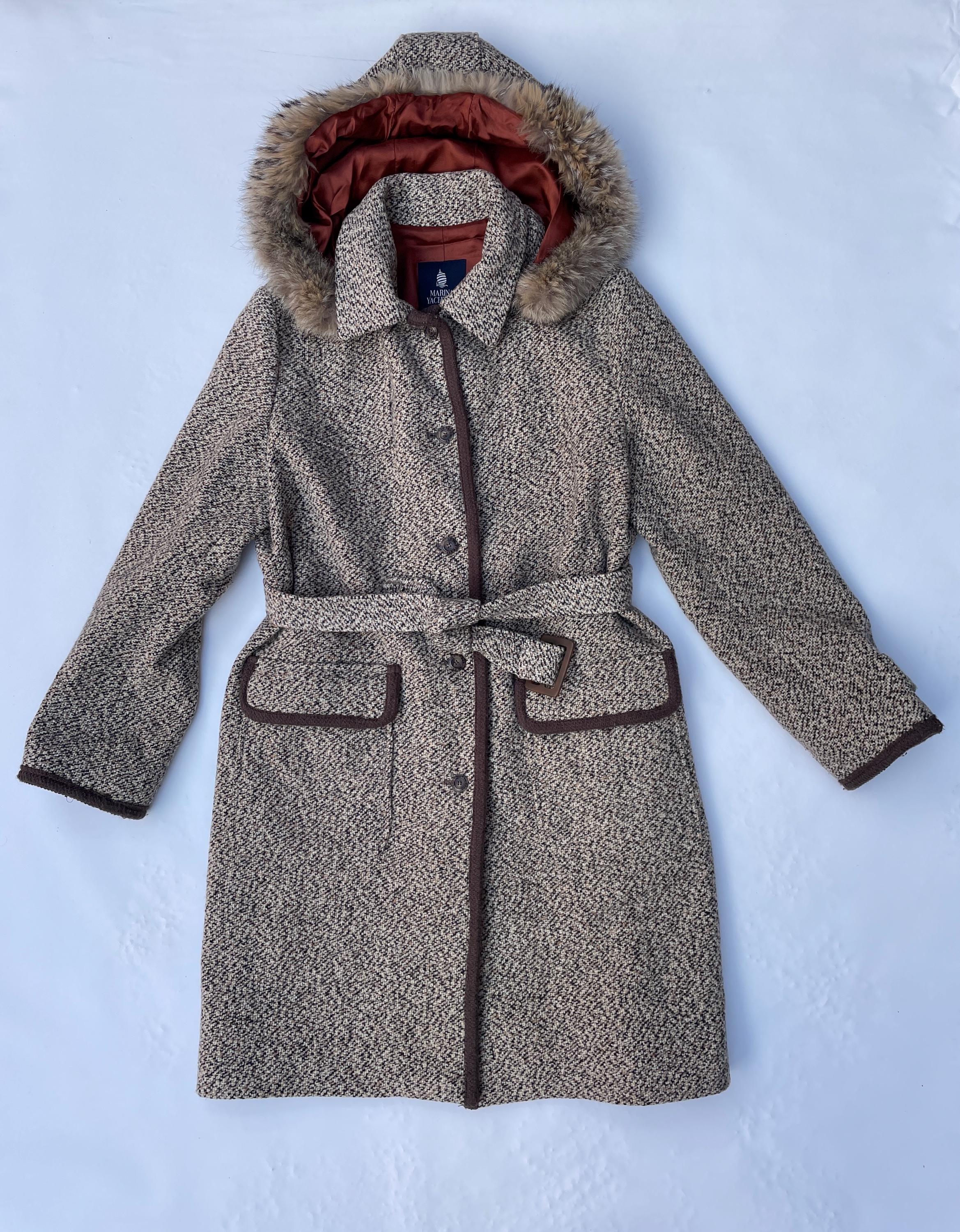Marina Yachting Mantel Wolle Jacke Marineblau Vintage 80S