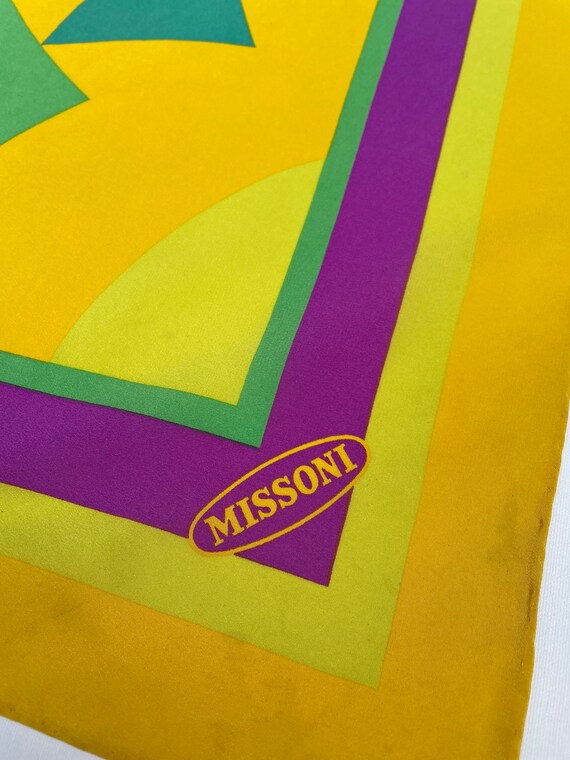Missoni Block Print Bright Square Silk Scarf - image 3