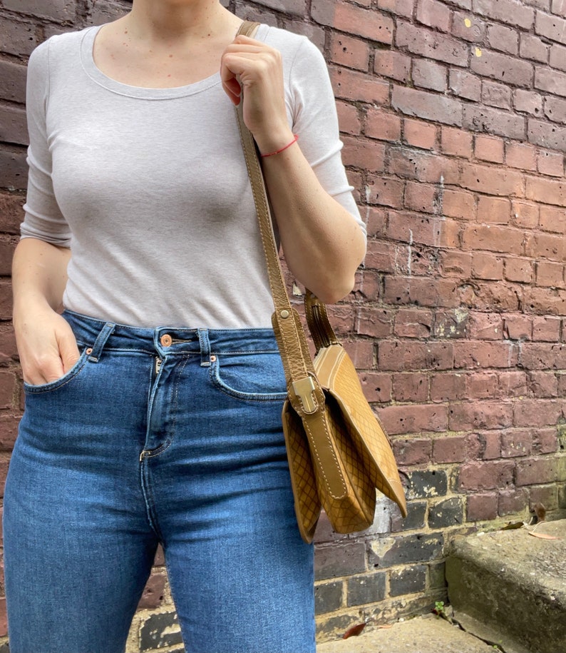Italian Two Tone Leather Cross Body Bag