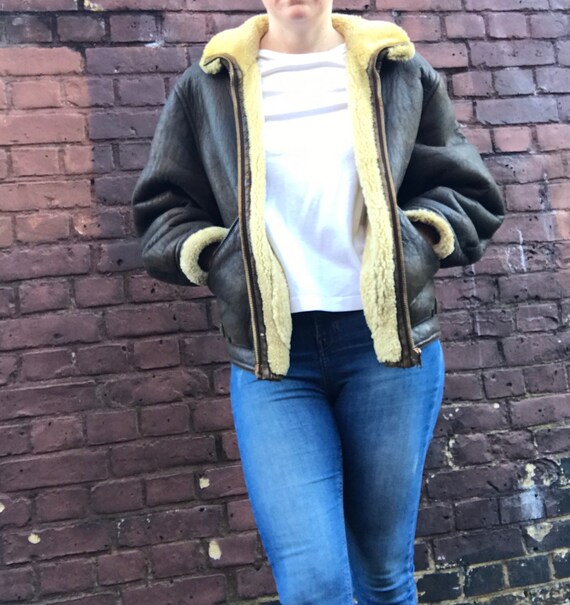 Vintage Sheepskin Flying Aviator Jacket