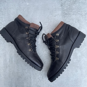 Timberland Damen Schwarz Genarbt Leder Schnürschuhe UK Größe 8