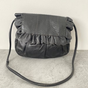Black Leather & SnakeSkin Shoulder Bag