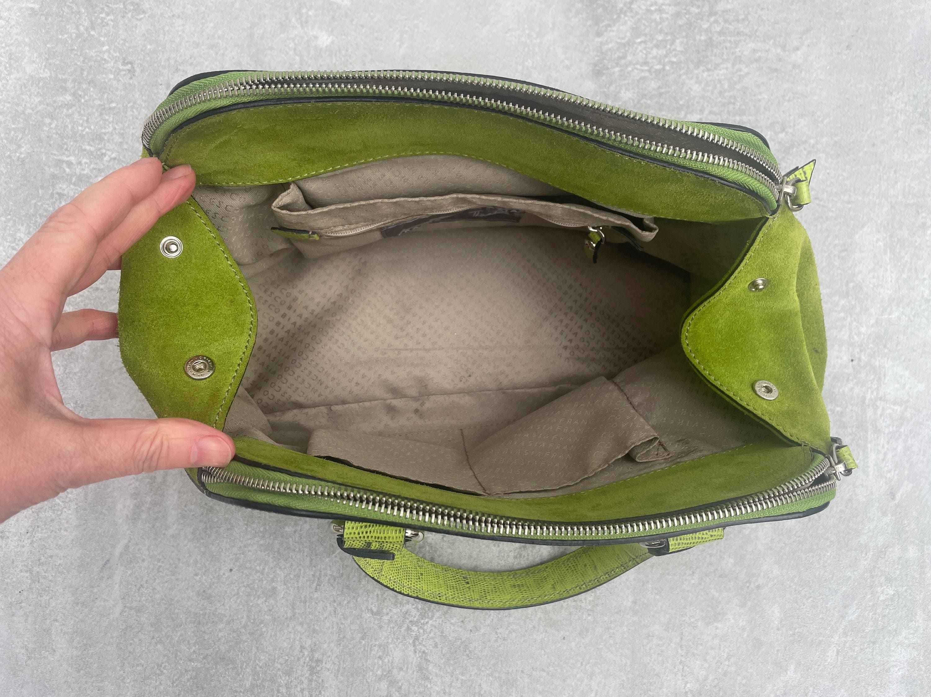 Francesco Biasia による Y2K 00s ヴィンテージ ライムグリーン レザー