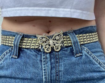 Belt, Butterfly Chain Belt, Rhinestone Butterfly Belt, Fashion