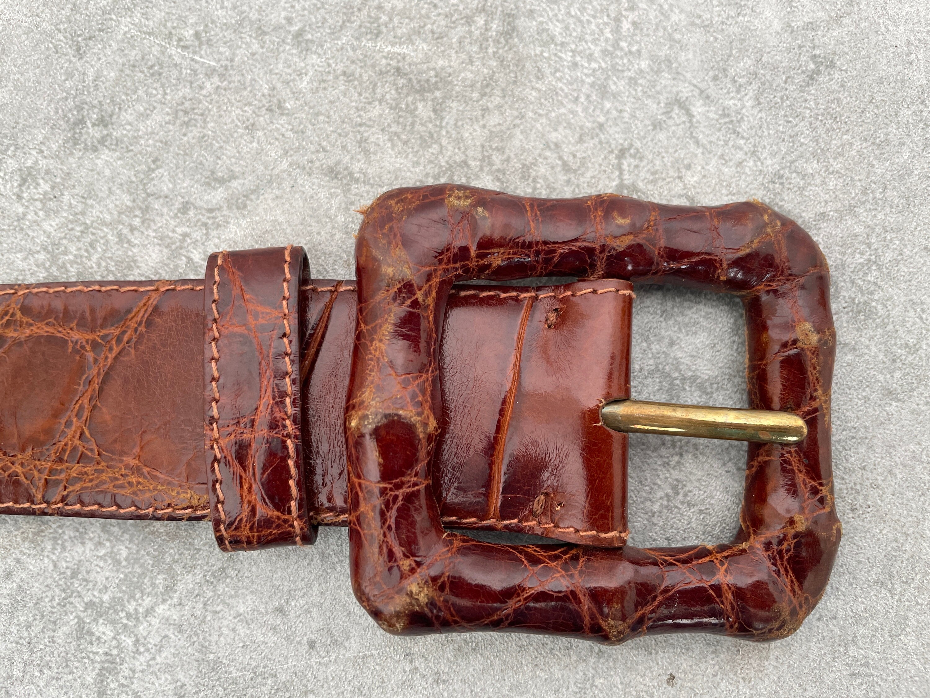 ? Authentic Leather Bamboo Gucci Belt ? Gucci Belt With Bamboo Buckle in Natural | Lyst main image 3