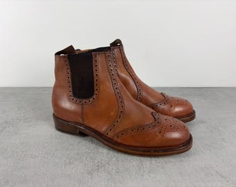Paolo Vandini Brown Leather Distressed Lace up Boots UK Size  display picture 1
