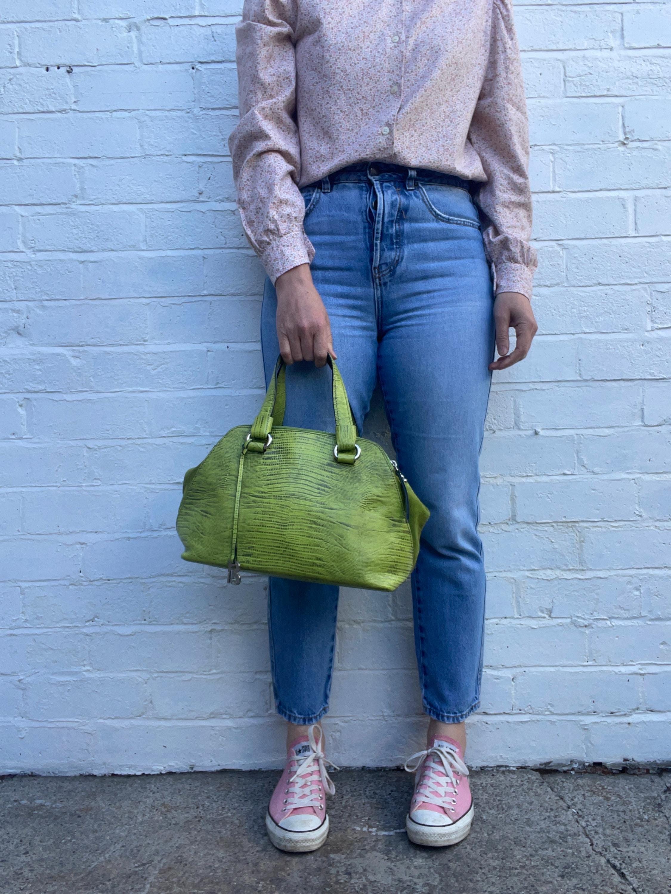 Francesco Biasia による Y2K 00s ヴィンテージ ライムグリーン レザー