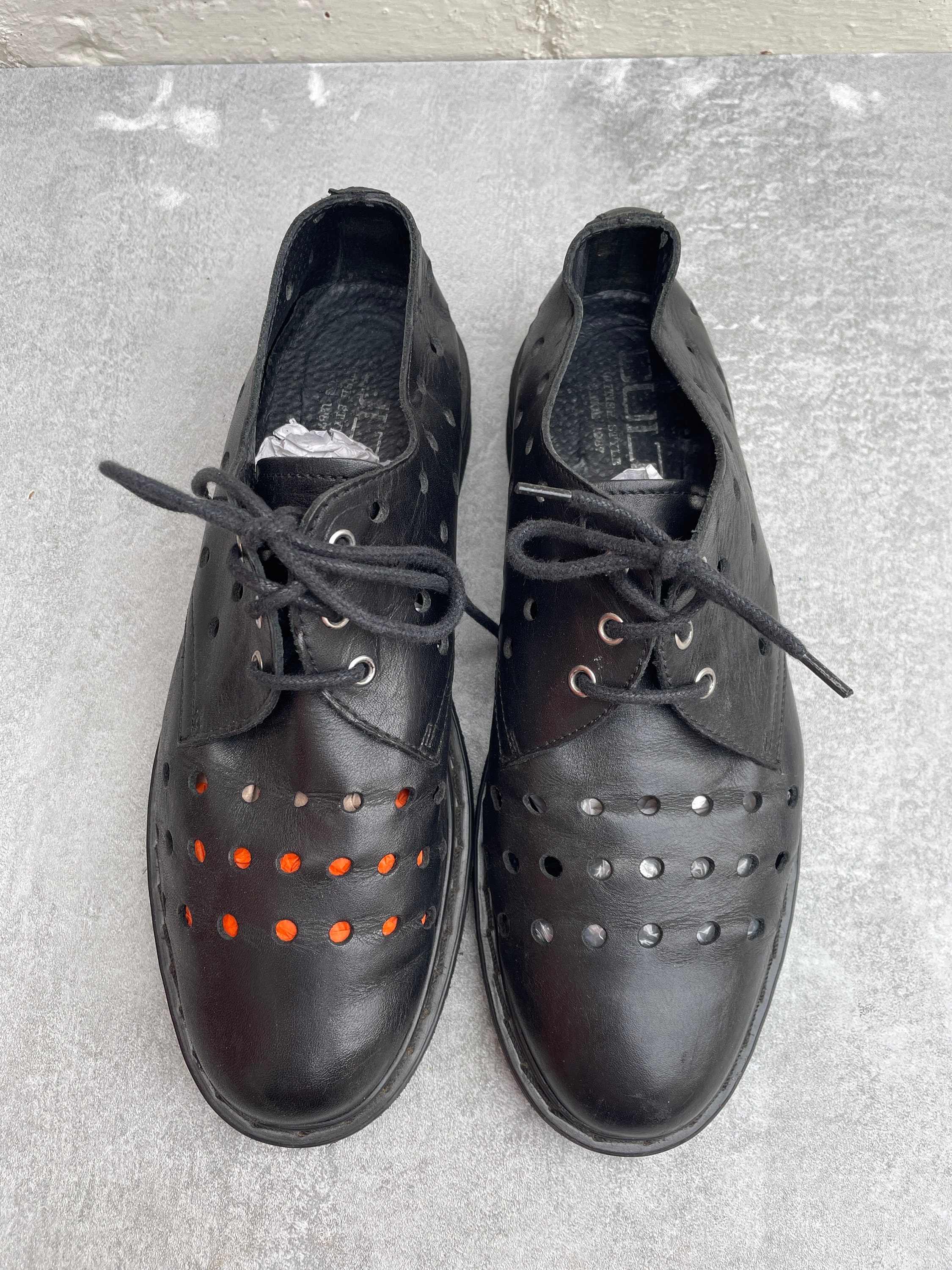 Jaren 90 Cult Geperforeerde Leren Veterschoenen UK 8 EUR 41 Etsy Nederland