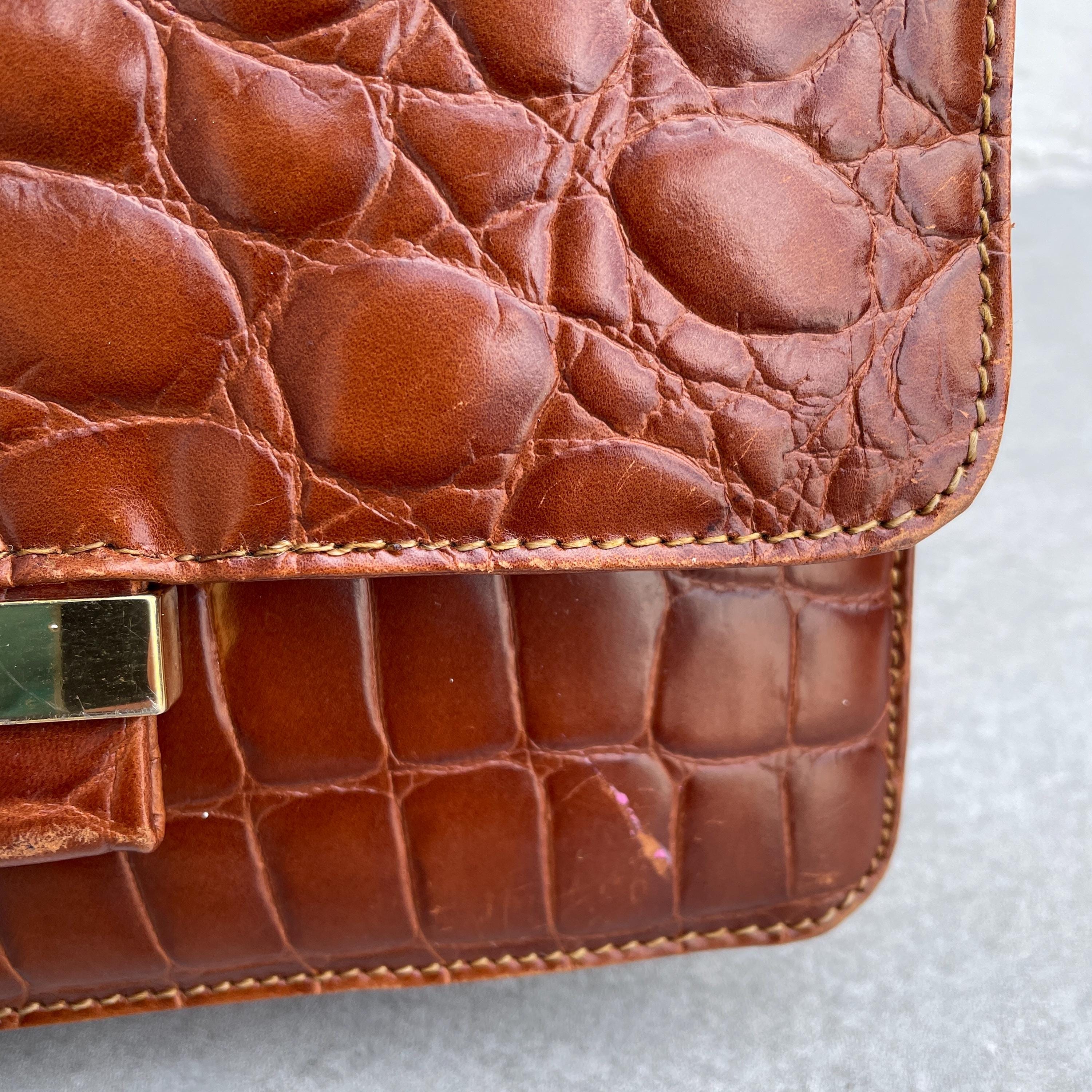 最終値下Francesco Biasia ハンドバッグ 毛皮　クロコダイルレザー 最終値下Francesco Biasia ハンドバッグ 毛皮 クロコダイルレザー