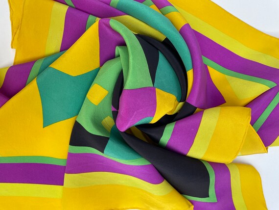 Missoni Block Print Bright Square Silk Scarf - image 4