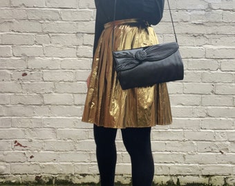 Gold Metallic Fabric High Waisted Skirt UK Size 8-10