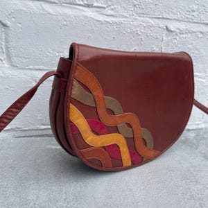 80s Tiny Smooth Brown Leather Shoulder Bag