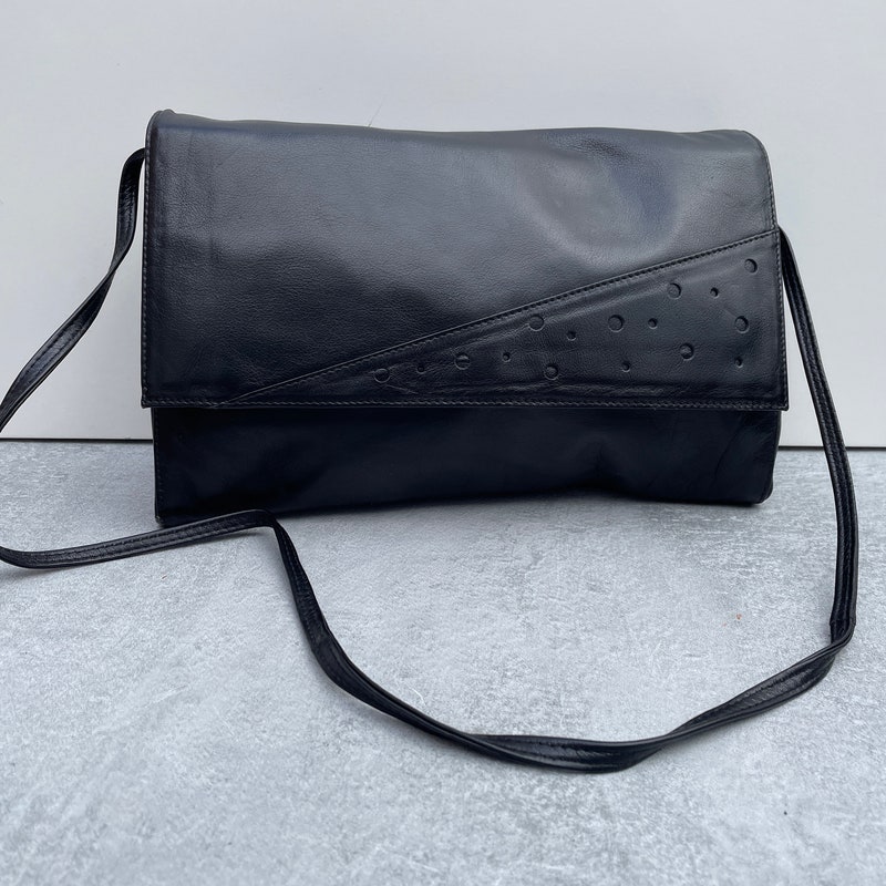 London England Leather Clutch Bag - Black main image 1