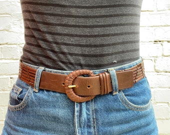 Woven Leather Belt - Etsy UK