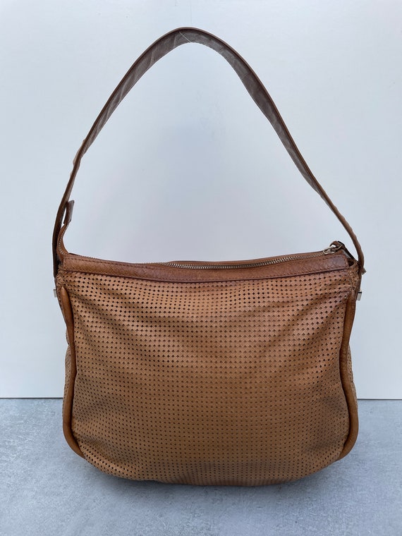 Gianfranco Ferre Perforated Leather Shoulder Bag - image 6