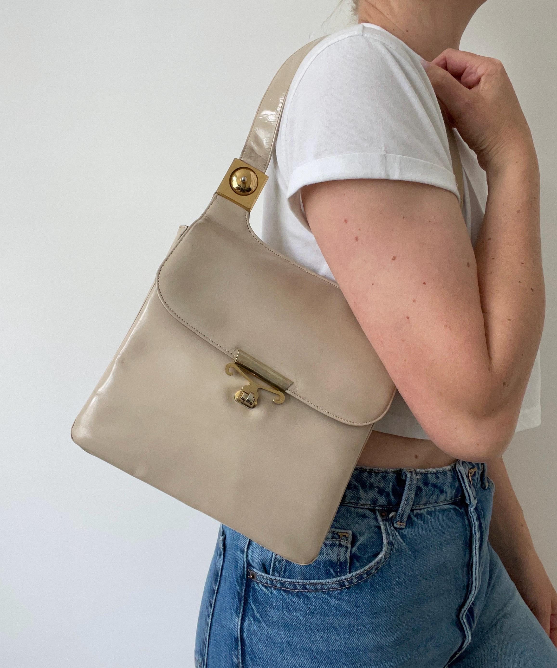 Waldybag 1960s English Made Polished Leather Handbag - Etsy UK