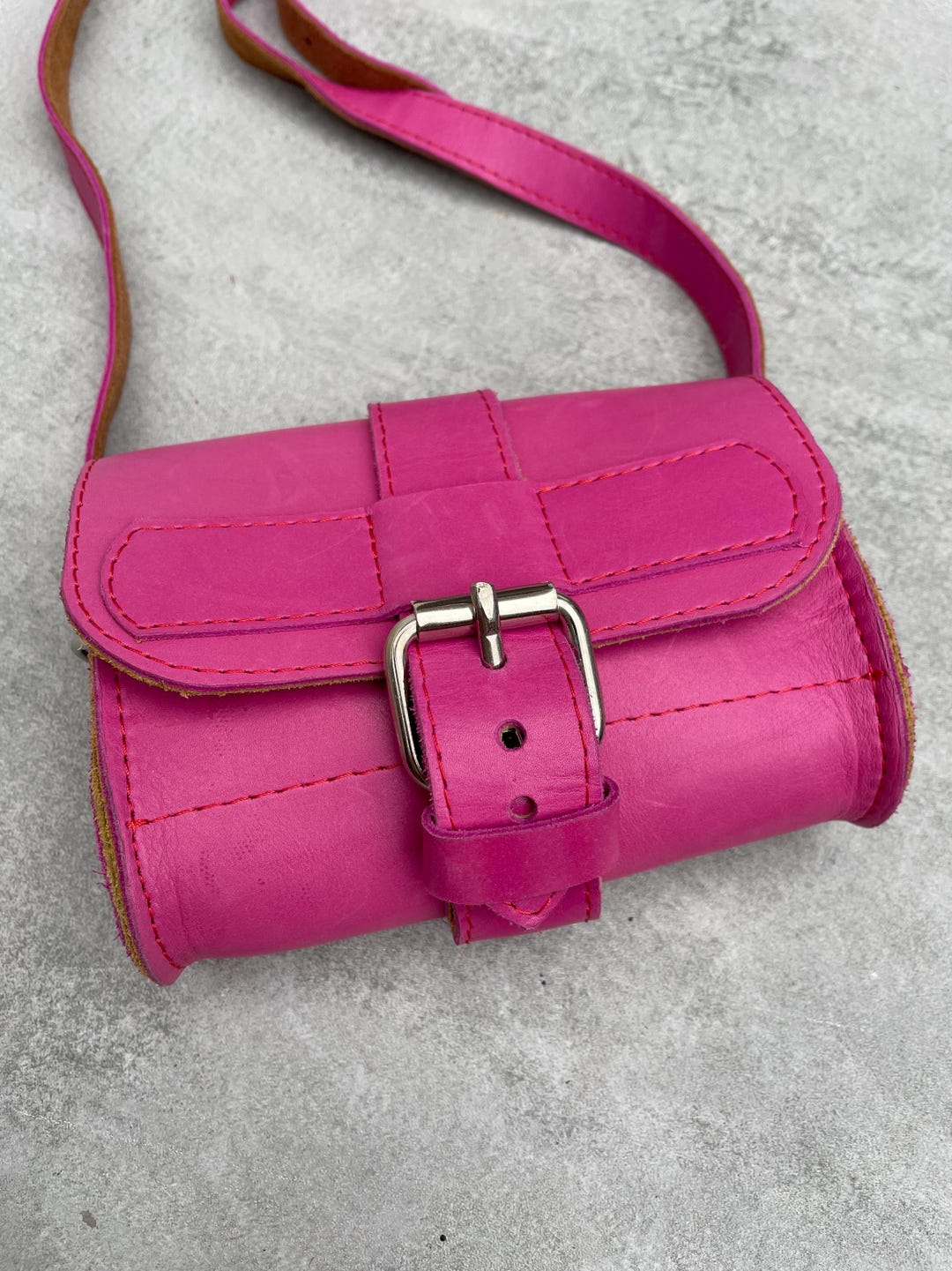 tiny-bright-pink-leather-cross-body-bag-etsy