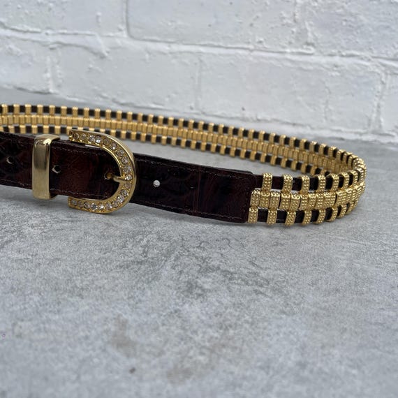 Y2K in Your Face Gaudy Brown Leather Belt - Etsy display picture 1