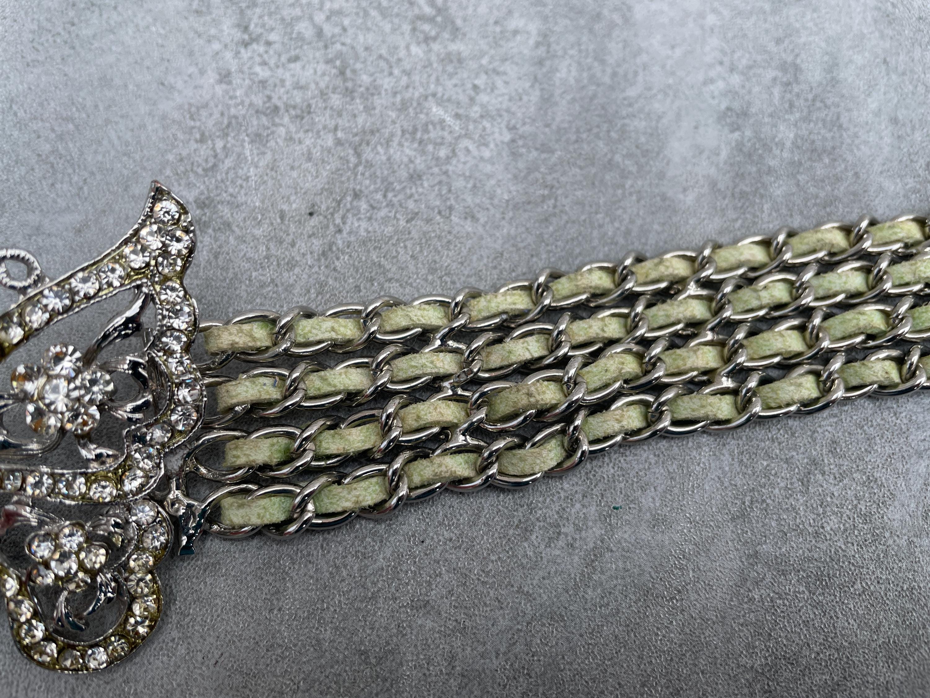 Y2K Diamante Butterfly Buckle Chain & Leather Waist Belt - Etsy