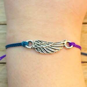 Suicide Awareness Angel Wing Memorial Bracelet | Purple and Teal Suicide Angel Wing Charm Bracelet | Loss of a Loved One | Never Forgotten