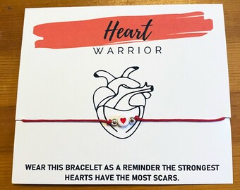Heart Disease Warrior Bracelet | Heart Condition, Cardiovascular Disease, Stroke, Heart Attack, Angina | Red Awareness Bracelet | Disability