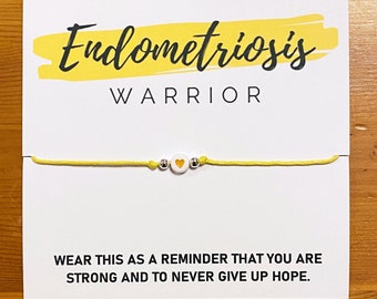 Endometriosis Warrior Bracelet | Endometriosis Awareness Wish Bracelet | Endo Strong Jewellery | Never Give Up Hope | Invisible Illness