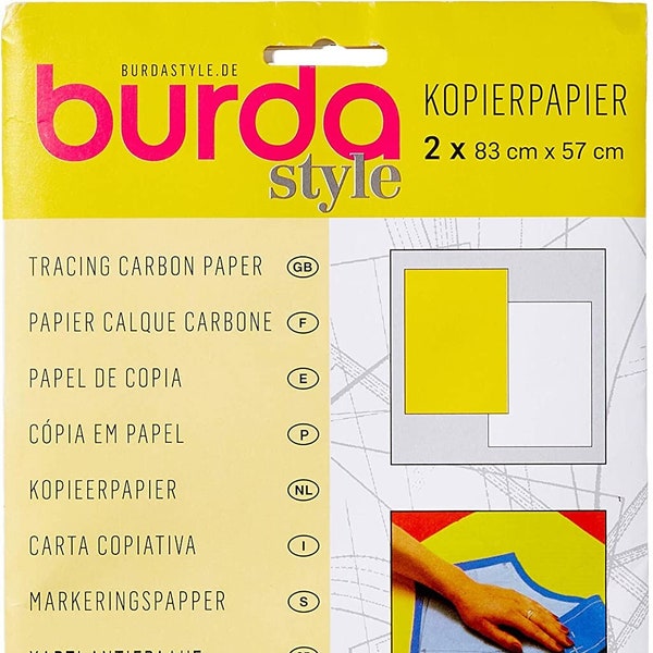 Burda Tracing Kohlepapier - Erhältlich in Blau und Rot oder Gelb und Weiß 83 x 57cm