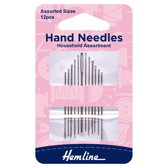 Hemline Hand Sewing Needles: Household Assortment - 12pcs Hemline Hand Sewing Needles: Household Assortment - 12pcs