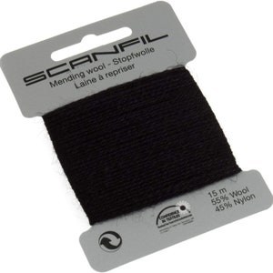 Scanfil Mending Wool/ Stopgaren, 21 verschillende kleuren beschikbaar, 15 m