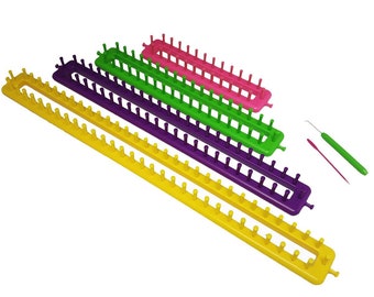 Quilted Bear Straight Quick Knit Knitting Loom Set - Create Scarves, Hats, Shawls & Much More