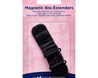 Hemline Magnetic Bra Back Extender Black 19mm, 38mm or 50mm