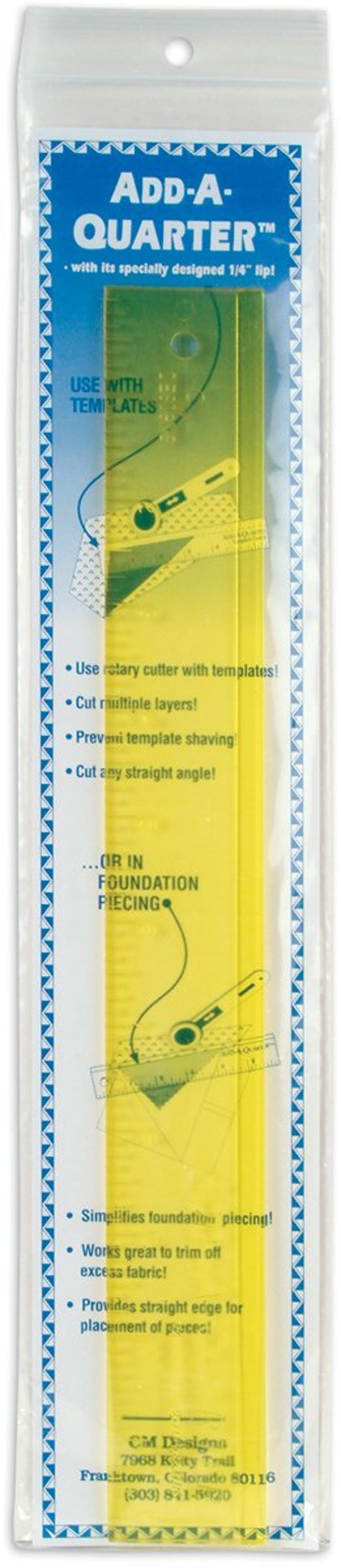 Cm designs add a quarter ruler 6 inches or 12 inches transparent