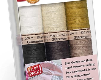 Gütermann creativ Sewing Thread Set with 6 spools Quilting 200 m in Different Colours