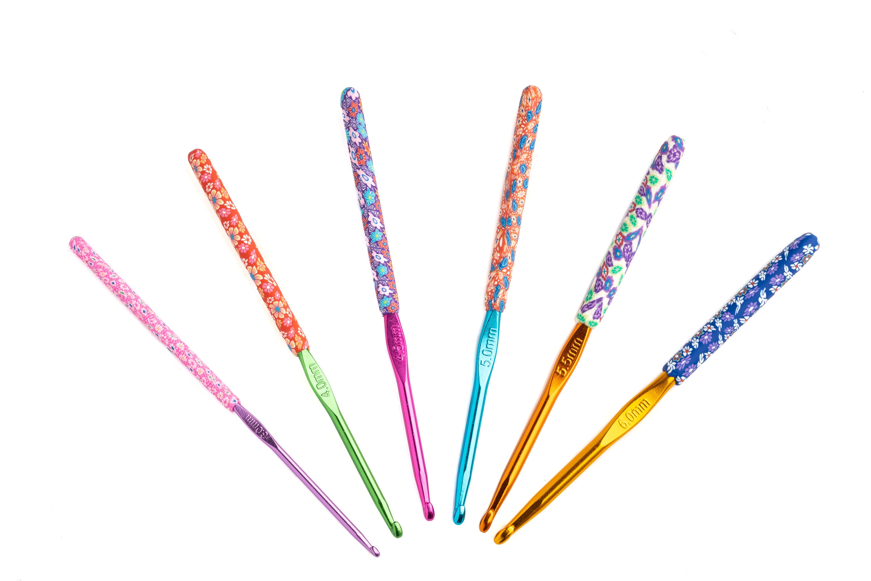 The Quilted Bear Crochet Hooks Premium Soft Grip Floral Crochet Hooks With  Ergonomic Polymer Clay Handle Various Sizes Available 