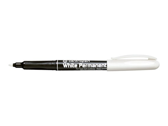 Centropen Weather Resistant Permanent White Marker 1.2mm Bullet-tip 