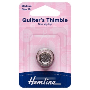 Hemline Premium Quality Quilters Thimble Small, Medium or Large