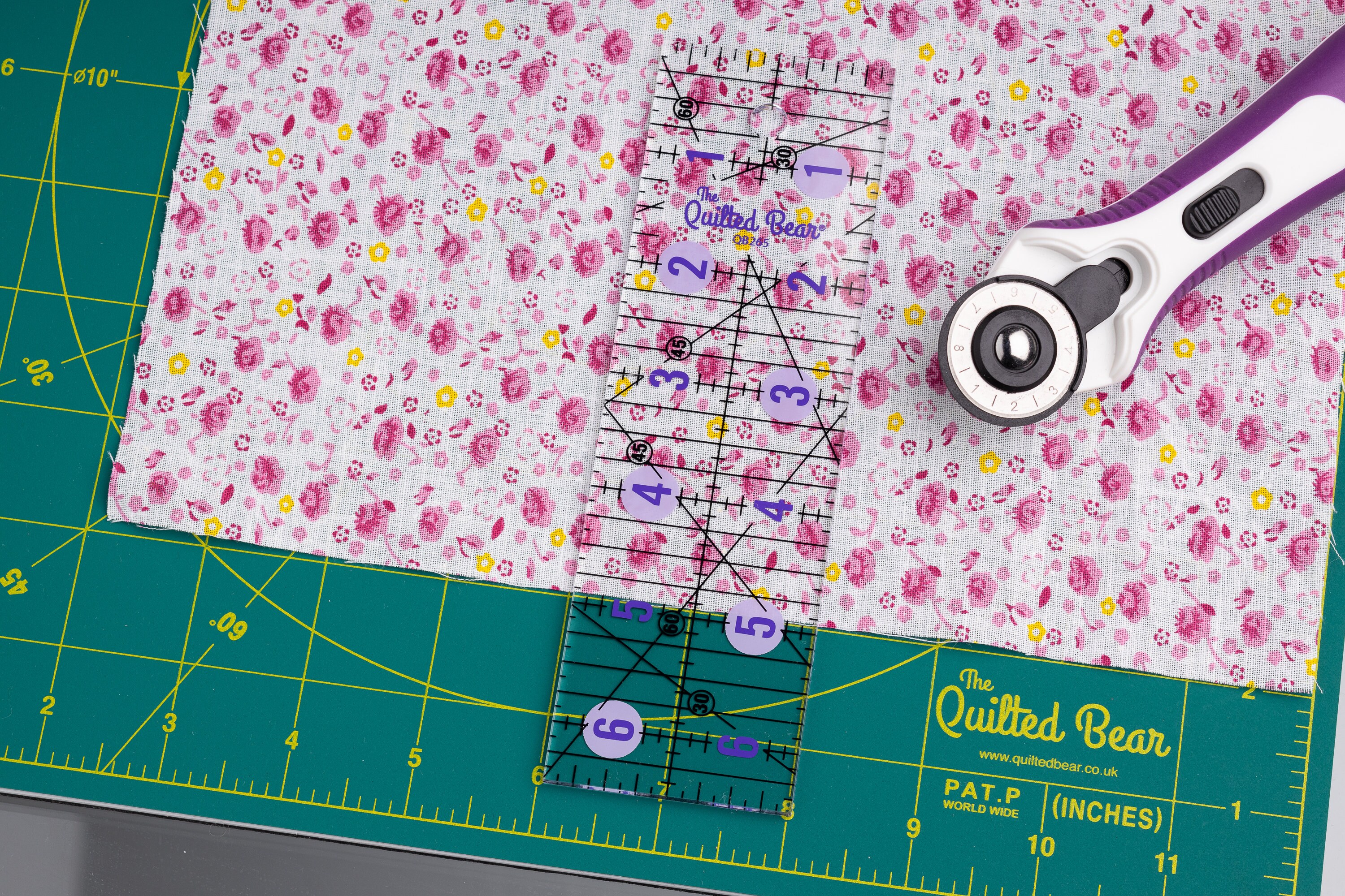 The Quilted Bear Quilting Rulers - Transparent Acrylic Non Slip ...